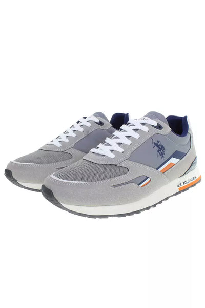 U.S. POLO ASSN. Sleek Gray Sneakers with Sporty Contrast Accents