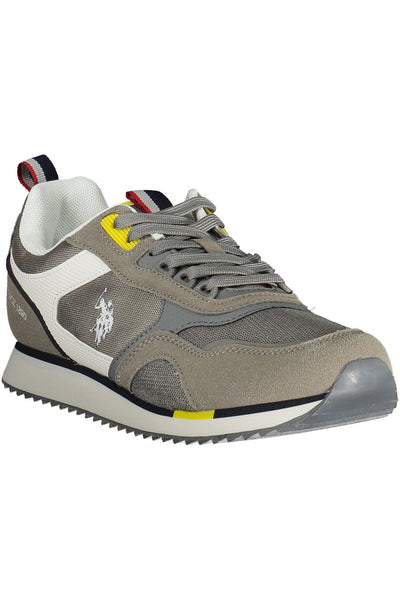 U.S. POLO ASSN. Sleek Polyester Lace-Up Sneakers in Gray