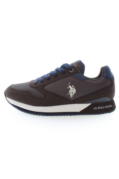 U.S. POLO ASSN. Elegant Brown Sports Sneakers with Contrasting Lace