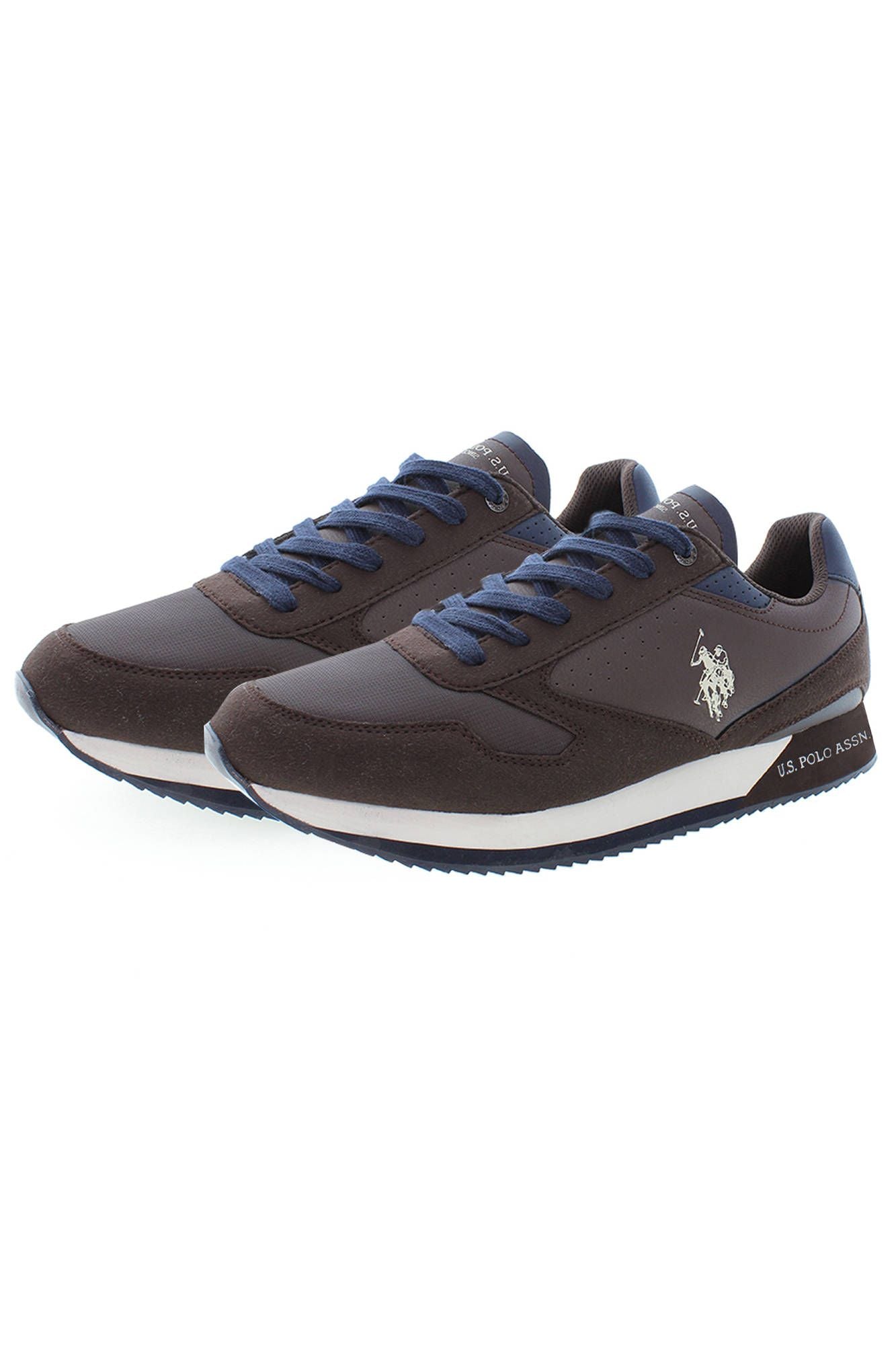 U.S. POLO ASSN. Elegant Brown Sports Sneakers with Contrasting Lace