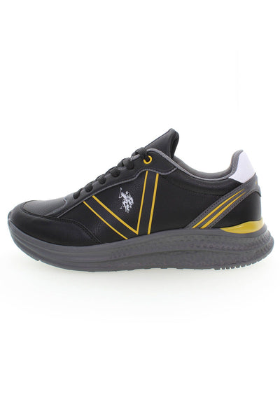 U.S. POLO ASSN. Sleek Black Laced Sports Sneakers