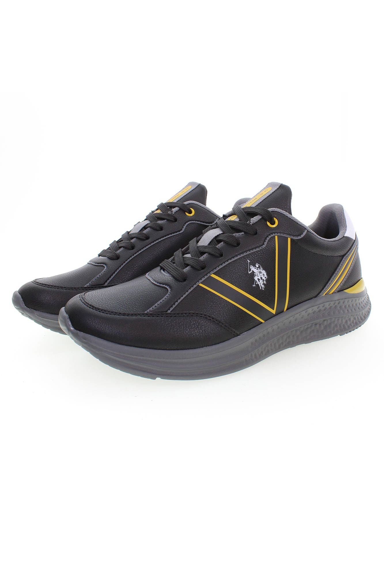 U.S. POLO ASSN. Sleek Black Laced Sports Sneakers