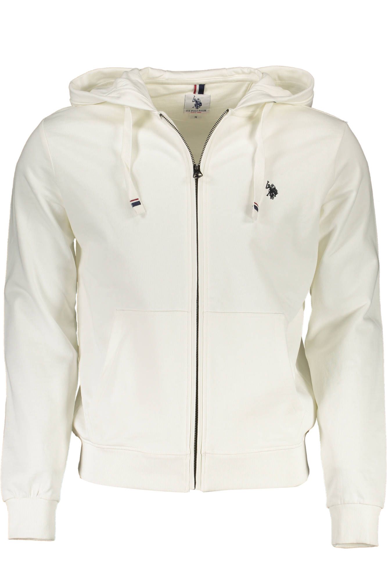 U.S. POLO ASSN. Elegant White Hooded Zip Sweatshirt