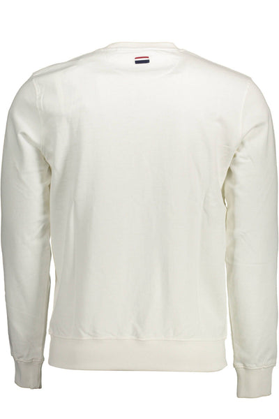 U.S. POLO ASSN. Elegant White Round Neck Sweater with Embroidery