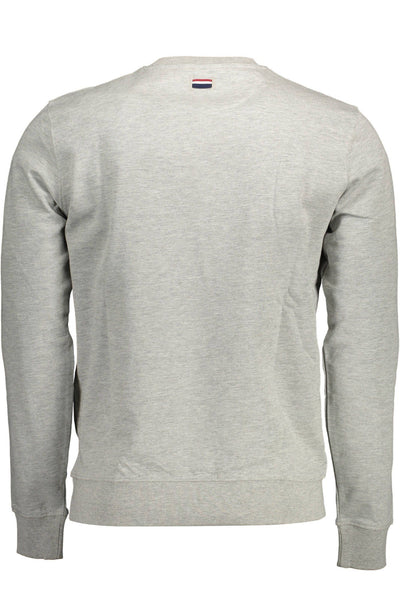 U.S. POLO ASSN. Sleek Gray Cotton Sweatshirt with Embroidery